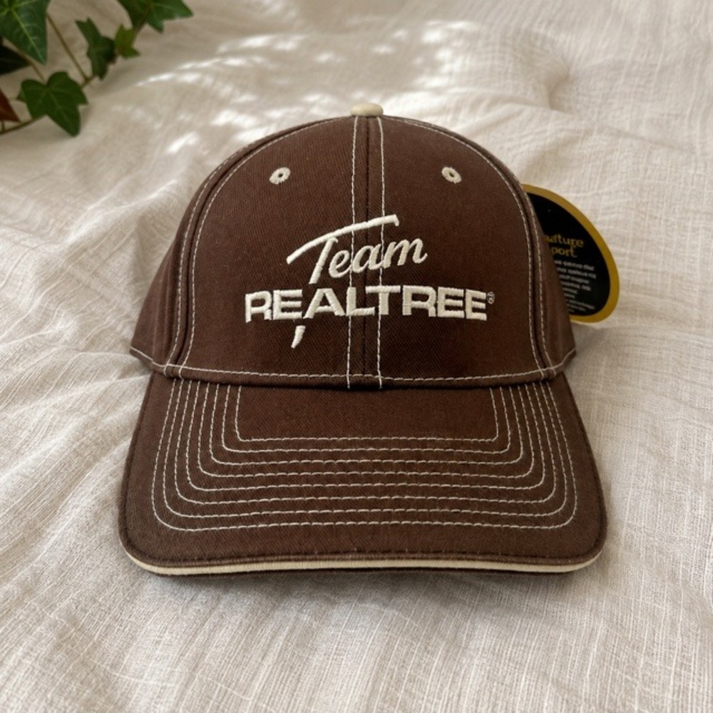 Team Realtree Brown Baseball Cap Hat NWT Adjustable Cotton Strapback